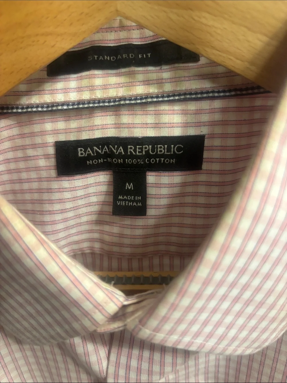 Banana Republic Light Pink Gingham Dress Shirt - Men's